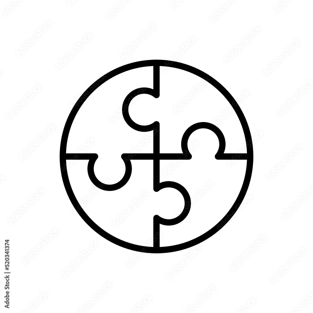 Puzzle, round simple icon vector. Flat design Puzzle, round simple icon vector. Flat design