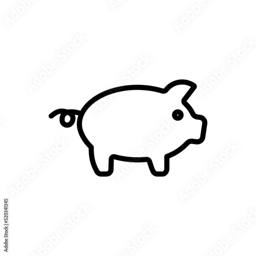 Piggy simple icon vector. Flat design