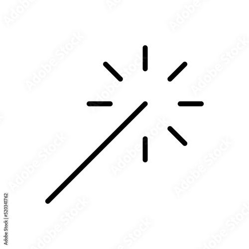 Sparkler, bengal fire simple icon vector. Flat design