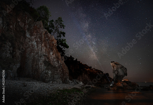 Milky way stars  over the beach - Night photography - Astro photography - Galaxy - Space