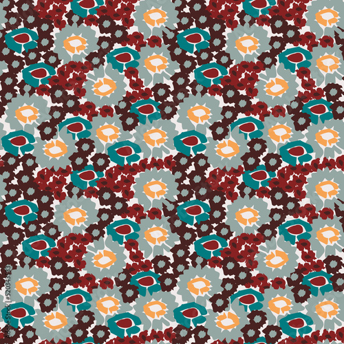 Floral seamless pattern, beautiful blossom texture, raster version. Perfect f...