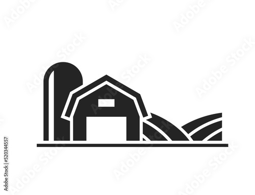 farm icon. agriculture, farming and countryside symbol. isolated vector image