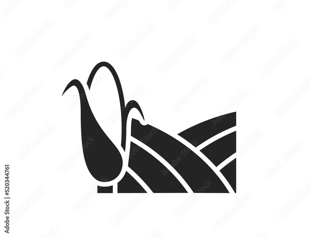 corn field icon. agriculture, farming and harvest symbol. isolated vector image Stock Vector