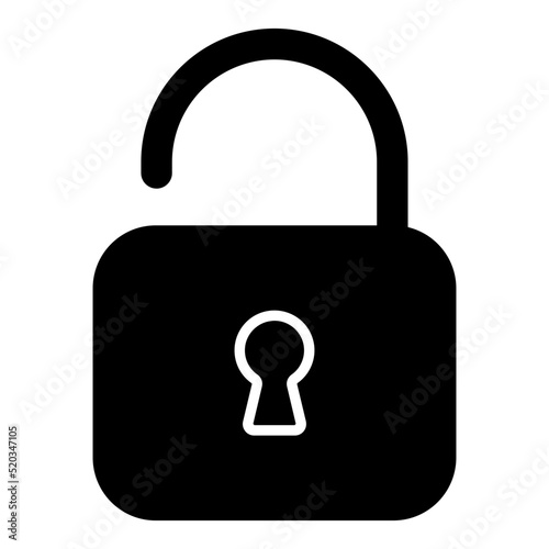 Solid Vector design of unlock