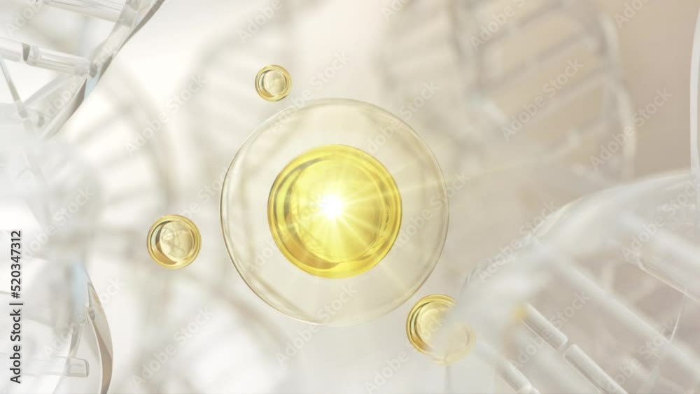 Collagen Serum bubble on Dna Background, cosmetic oil liquid. Collagen Serum bubble on Dna Background, cosmetic oil liquid.