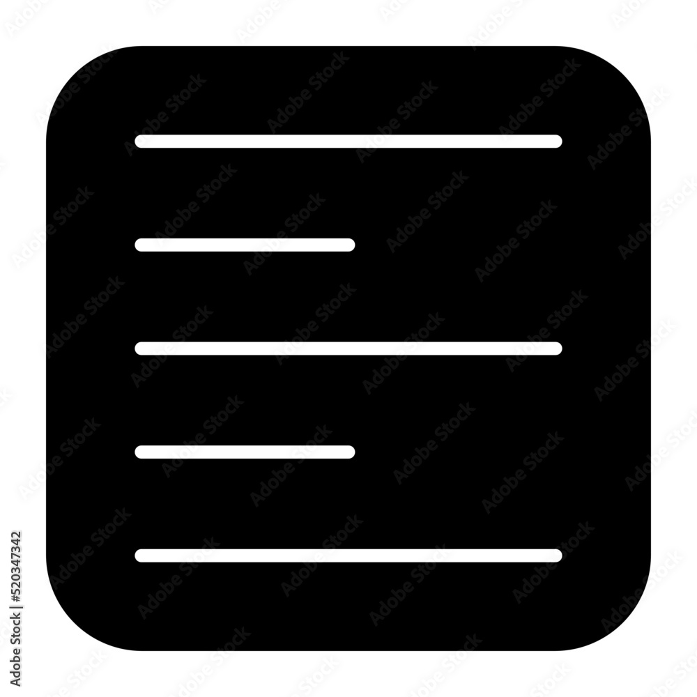 Left alignment icon in editable design Left alignment icon in editable design