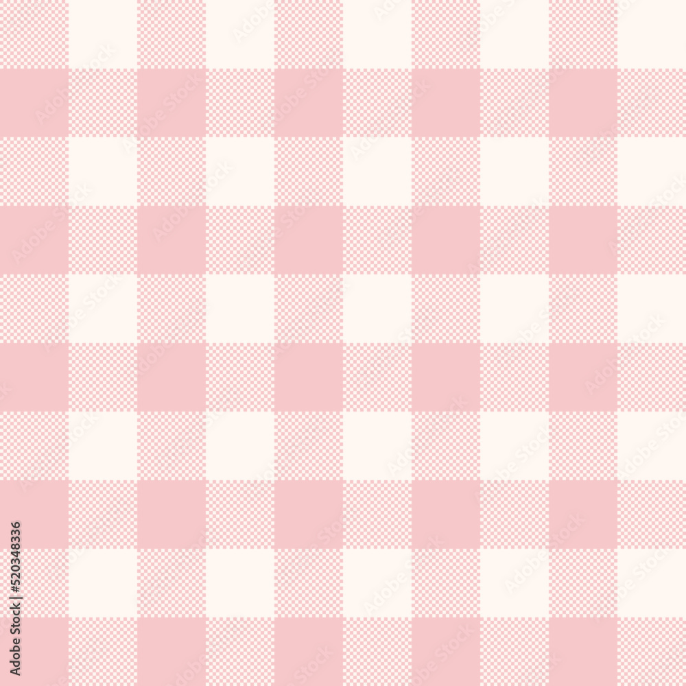 Seamless pastel pink gingham pattern. Vector geometric vichy background ...
