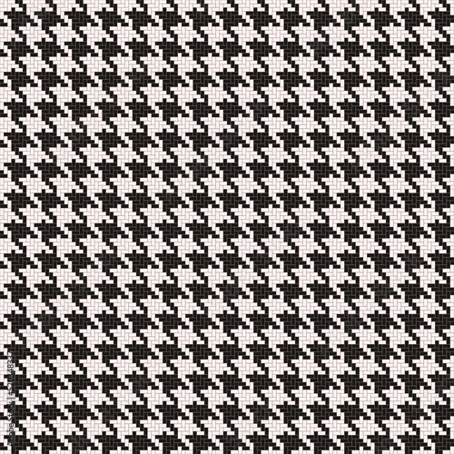 Seamless houndstooth pattern in black and white. Vector textile background