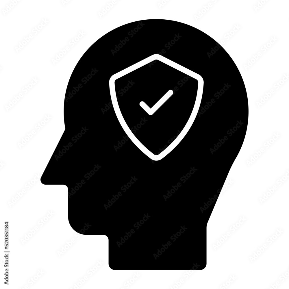 Editable design icon of mind security