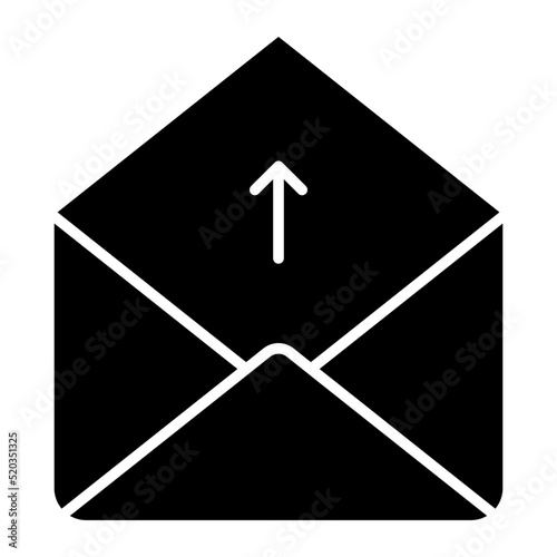 A solid design icon of received mail