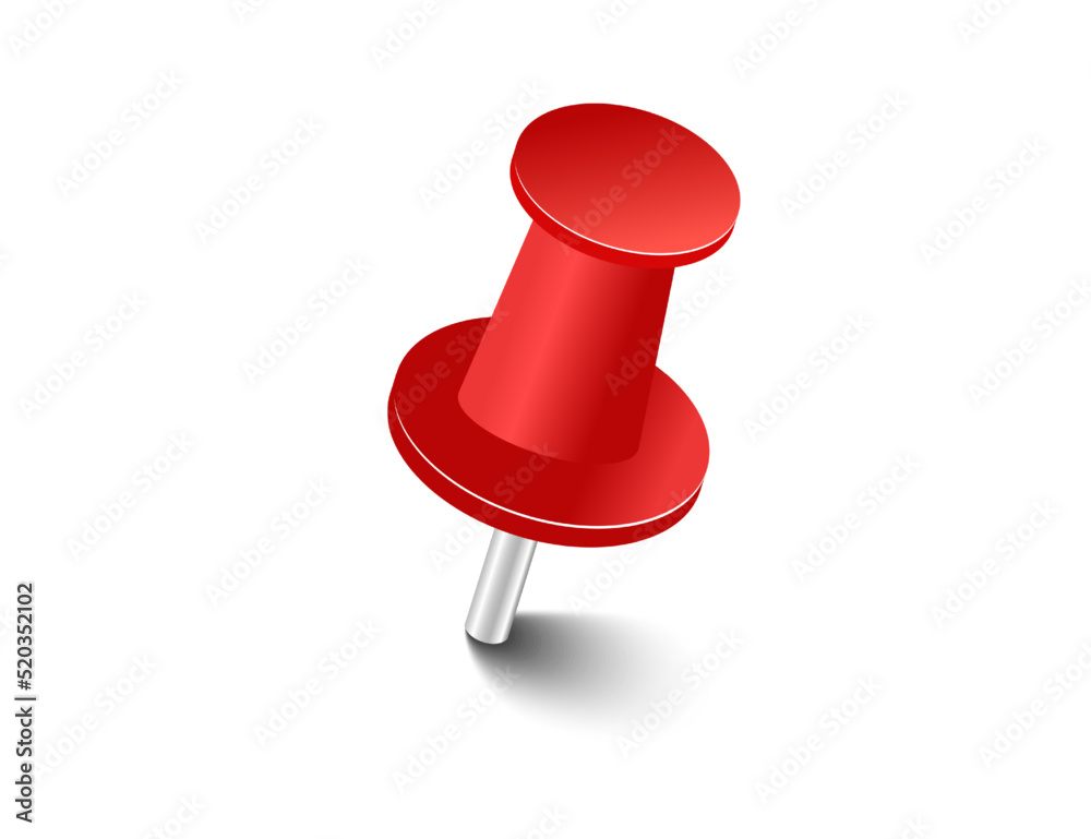 Red pins tacks flags. Attach buttons on needles, pinned office thumbtack. Vector illustration. Red pins tacks flags. Attach buttons on needles, pinned office thumbtack. Vector illustration.