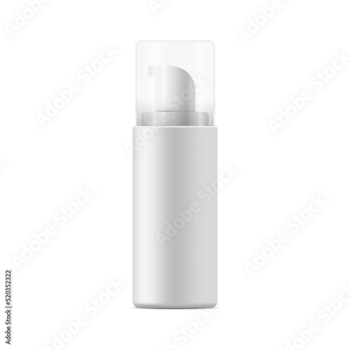 Cosmetic bottle. Empty white container. Vector 3d tube.
