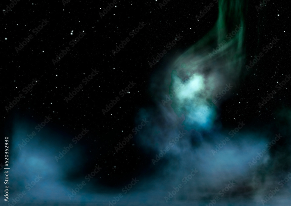 Far being shone nebula and star field against space. Far being shone nebula and star field against space.