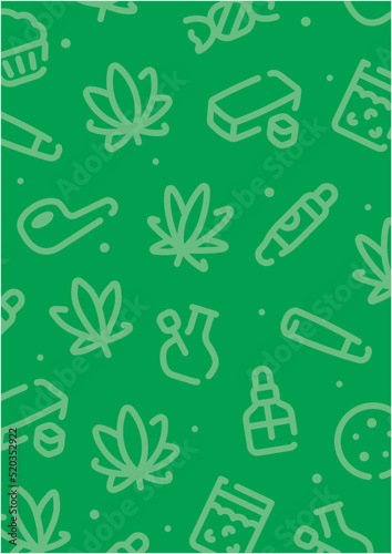 Cannabis pattern background for graphic design.A-size vertical.