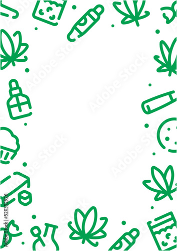 Cannabis pattern background for graphic design.A-size vertical frame.