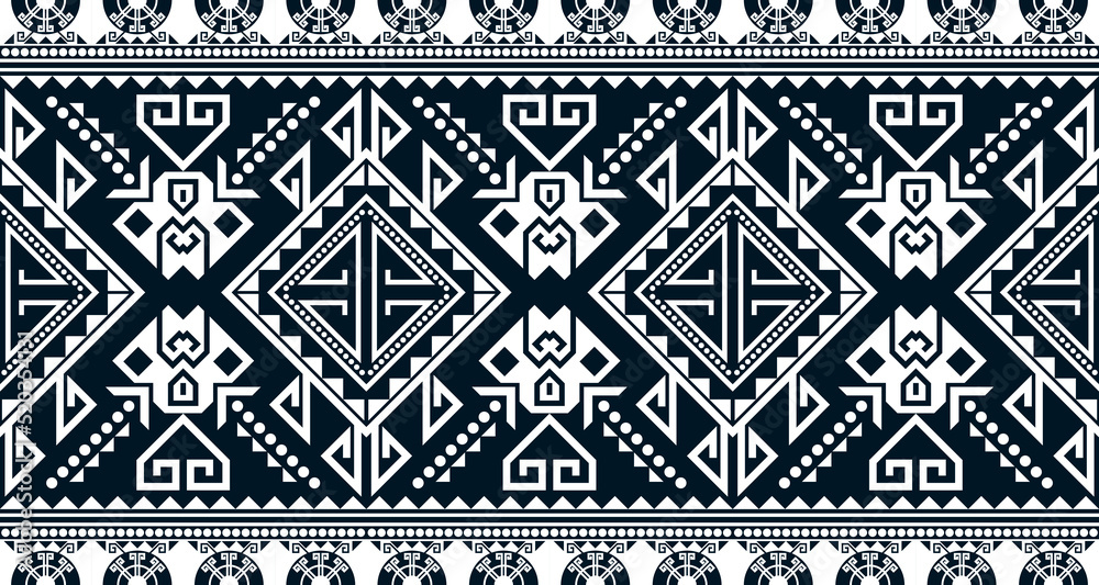 Abstract ethnic geometric print pattern design repeating background texture in black and white. EP.65 Abstract ethnic geometric print pattern design repeating background texture in black and white. EP.65