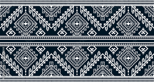 Abstract ethnic geometric print pattern design repeating background texture in black and white. EP.94