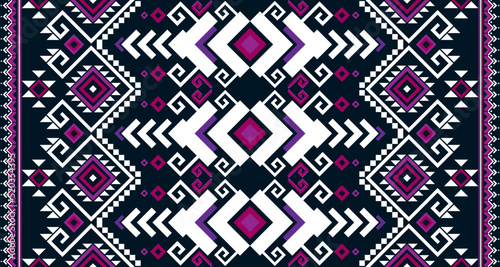 Abstract geometric vertical seamless pattern design indigenous black background EP.1