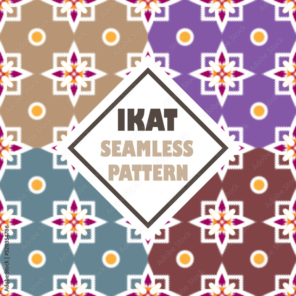 Ikat tribal seamless pattern Ethnic and boho textile.Geometric oriental illustrations. Embroidery style. background can be changed as desired. EP.19