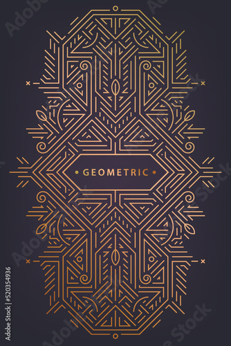 Vector art deco design elements, labels and frames for luxury products, golden linear fancy backagrounds, gatsby vintage style. Use for invitations, posters, prints.