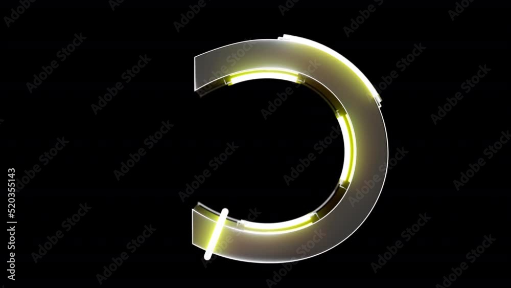 3d C letter in elegant style with neon and gold colours. Sing for vj, motion graphics and brand. Capital letter on alpha channel 3d C letter in elegant style with neon and gold colours. Sing for vj, motion graphics and brand. Capital letter on alpha channel
