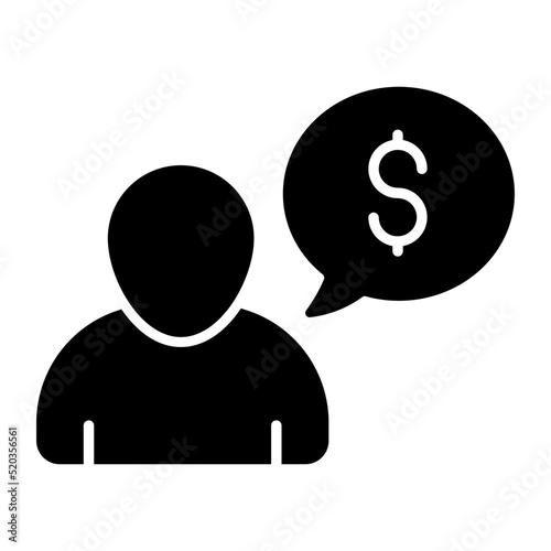 Dollar inside human brain showcasing investor icon 