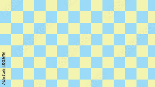 cute pastel blue and yellow checkers, gingham, plaid, aesthetic checkerboard wallpaper illustration, perfect for wallpaper, backdrop, postcard, background for your design