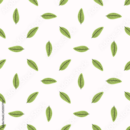 Vector seamless pattern with mint leaves.