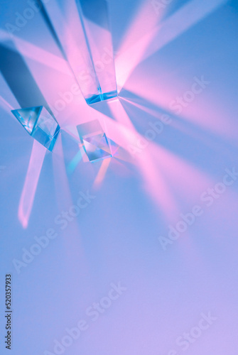 Canvastavla Glass prisms and cubes with color spectrum rays