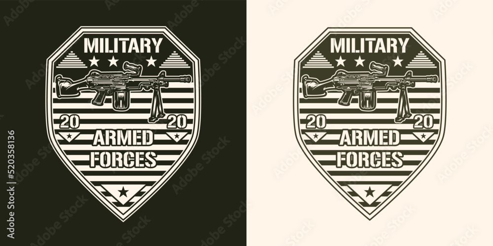 Obraz premium Armed forces monochrome vintage element