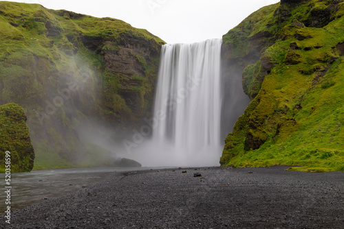 The famous skogafoss waterfalls in Iceland