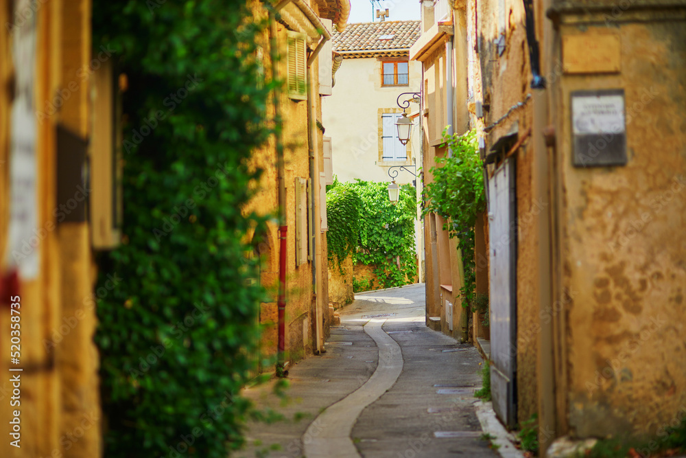 Beautiful streets of Lourmarin village in Provence, France
