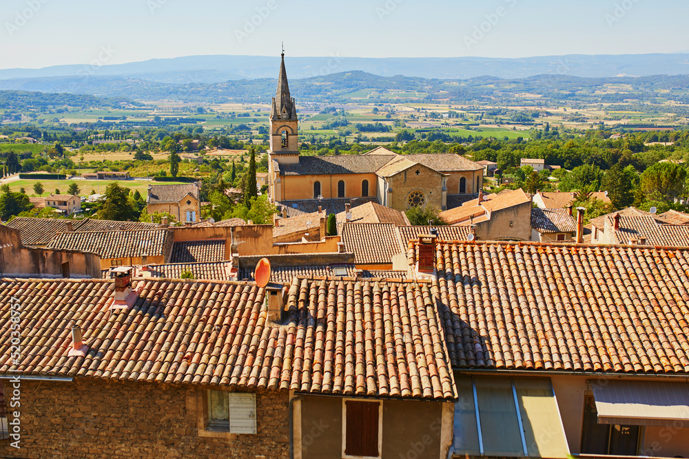 old roofs of Bonnieux village in Provence, France