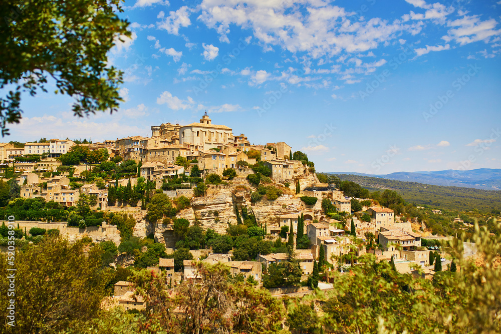 Scenic view to the village of Gordes in Provence, Southern France