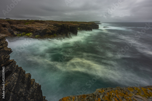 Cliffs near Birsay, Orkney, Scotland photo