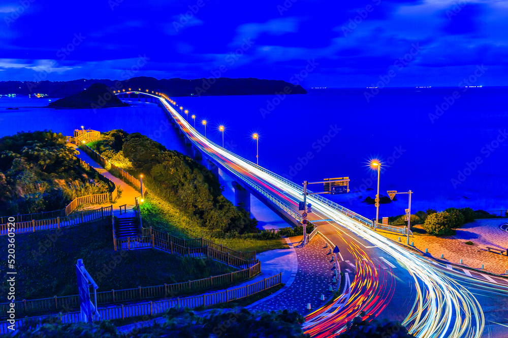 角島大橋の夜景(山口県下関市) Stock 写真 | Adobe Stock