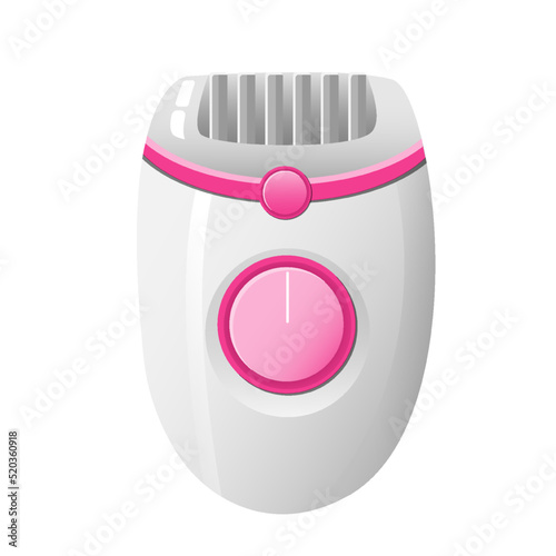 trimmer, epilator. isolated vector illustration on white background. hair removal and depilation products at home for smooth skin