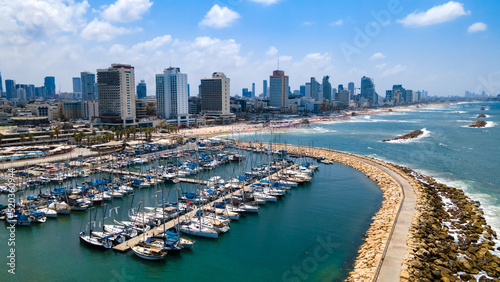 Marina with yachts in Tel Aviv