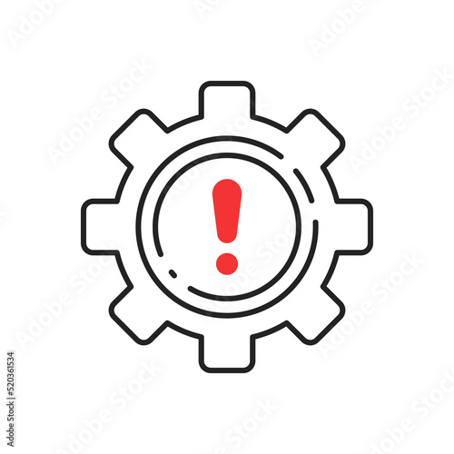 thin line failure icon with broken operational process