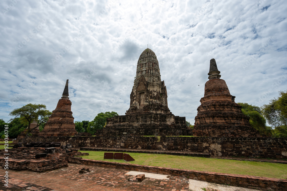 Landscape the ruins of ancient city of ayutthaya (Ayutthaya Historical Park) are the  famous sightseeing place at Phra Nakhon Si Ayutthaya Province, Thailand. (Public domain)