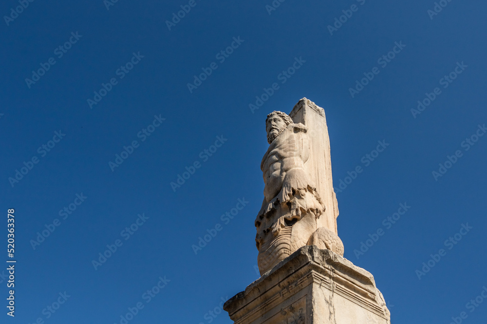 Triton Statue Ancient Agora Market Place Athens Greece