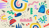 Colorful cute doodle pattern background vector design