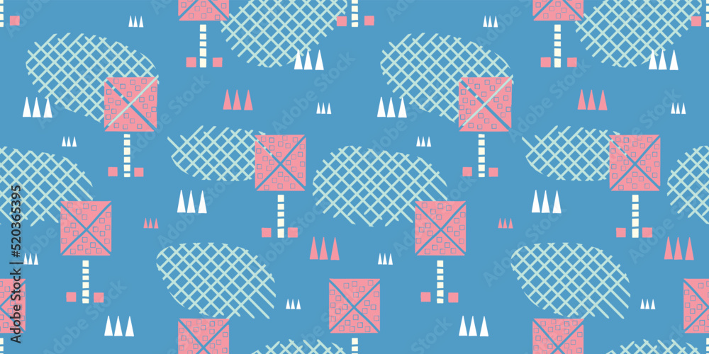 Naklejka premium Floral illustration background. Seamless pattern.Vector. 花のイラストパターン