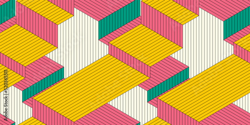 Geometric lines background. Seamless pattern.Vector. 幾何学ラインパターン　背景素材
