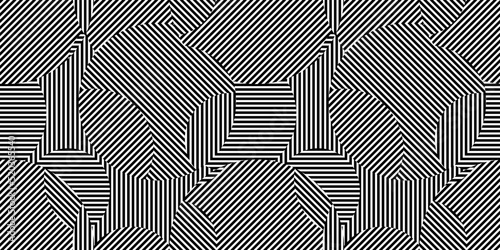 Optical illusion shapes background. Seamless pattern. Vector.錯視パターン 背景素材