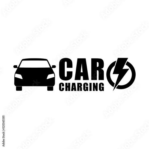 Electric car charging station icon isolated on white background