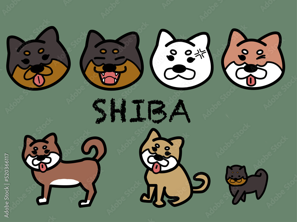 柴犬　Shiba Inu イラスト