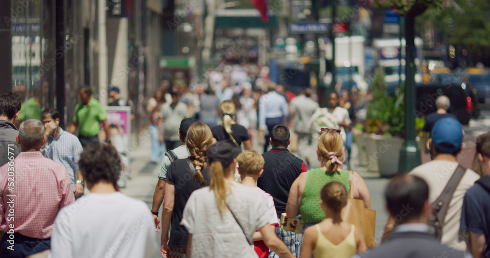 Anonymous crowd of people walking street Stock Photo | Adobe Stock
