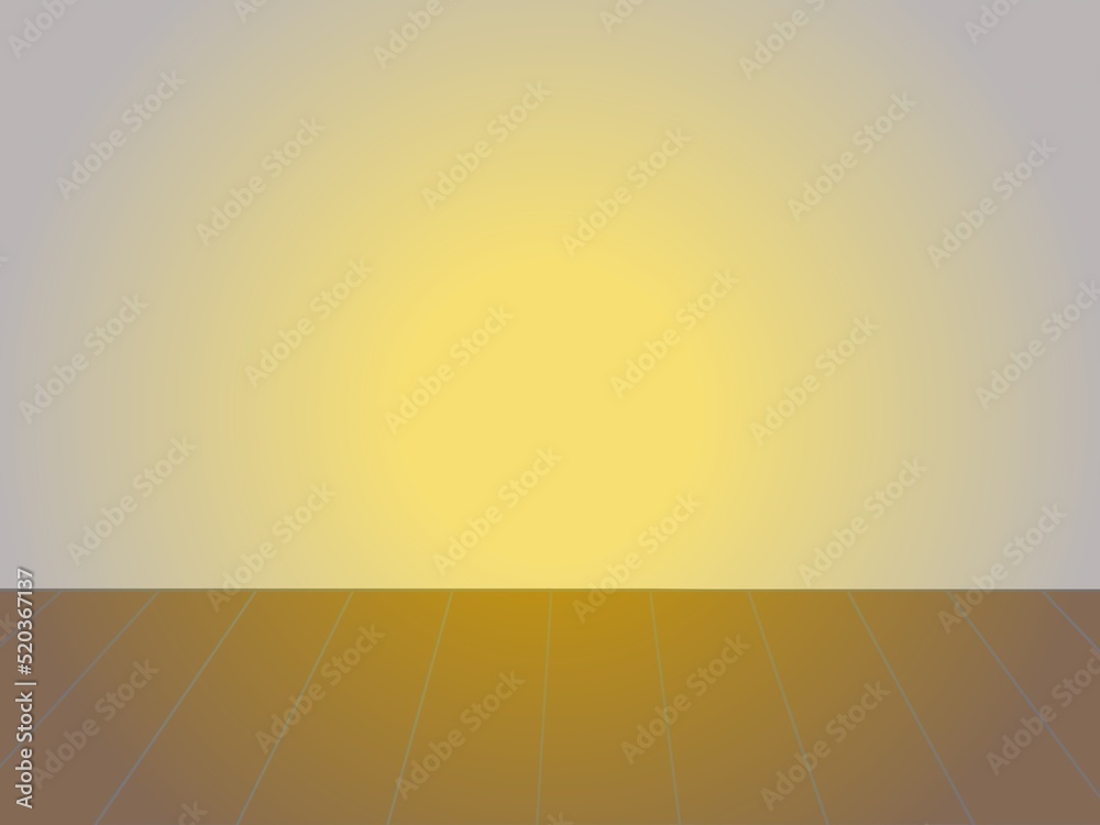 background with yellow wall and wood floor texture 