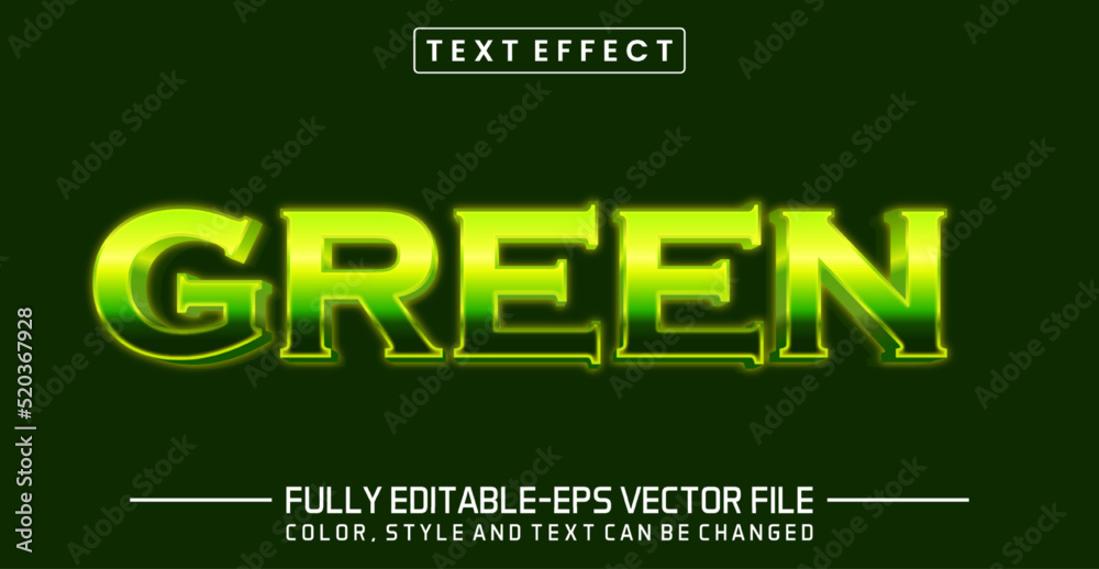 Editable text effect - Green text effect